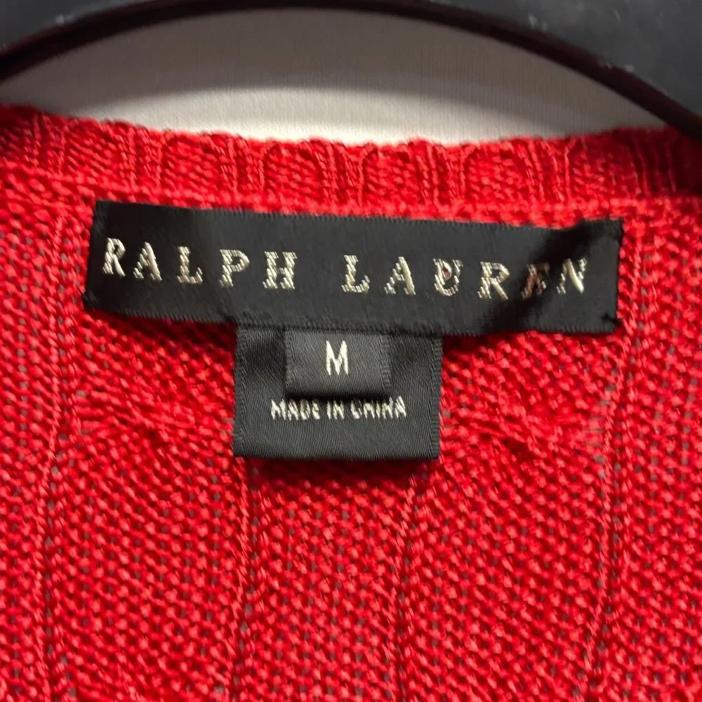 Ralph Lauren Black Label Women 100% Silk Cardigan Sweater Size Medium C124 -21
